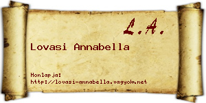 Lovasi Annabella névjegykártya